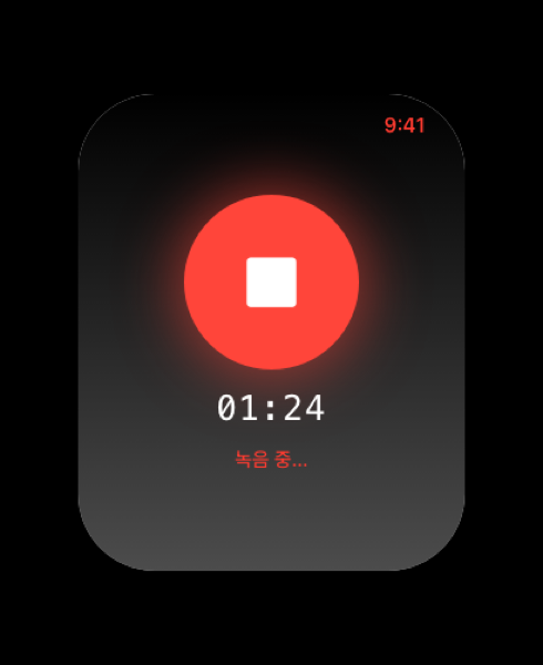 Apple Watch 녹음 화면